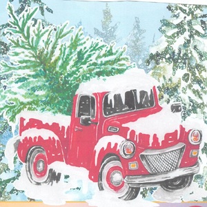 Image of truck with christmas tree